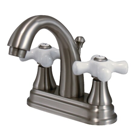 Kingston Brass KS7618PX 4" Centerset Bathroom Faucet, Brushed Nickel KS7618PX